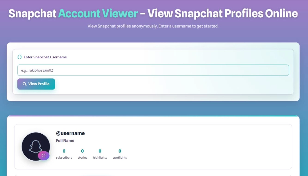 Snapchat Account Viewer on Storiewer