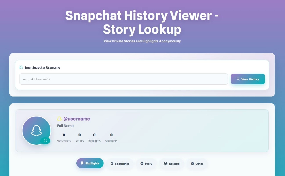 Snapchat History Viewer on Storiewer